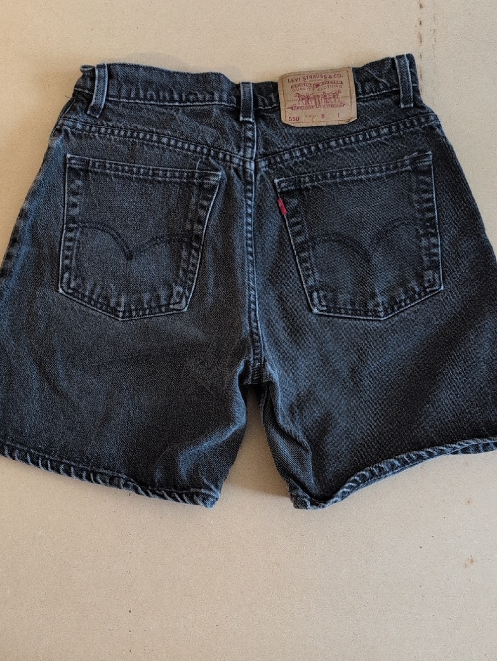 Levi's Vintage 550 Relaxed Fit Denim Shorts in Charcoal 1990s